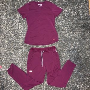 Grey's Anatomy active spandex stretch scrubs set